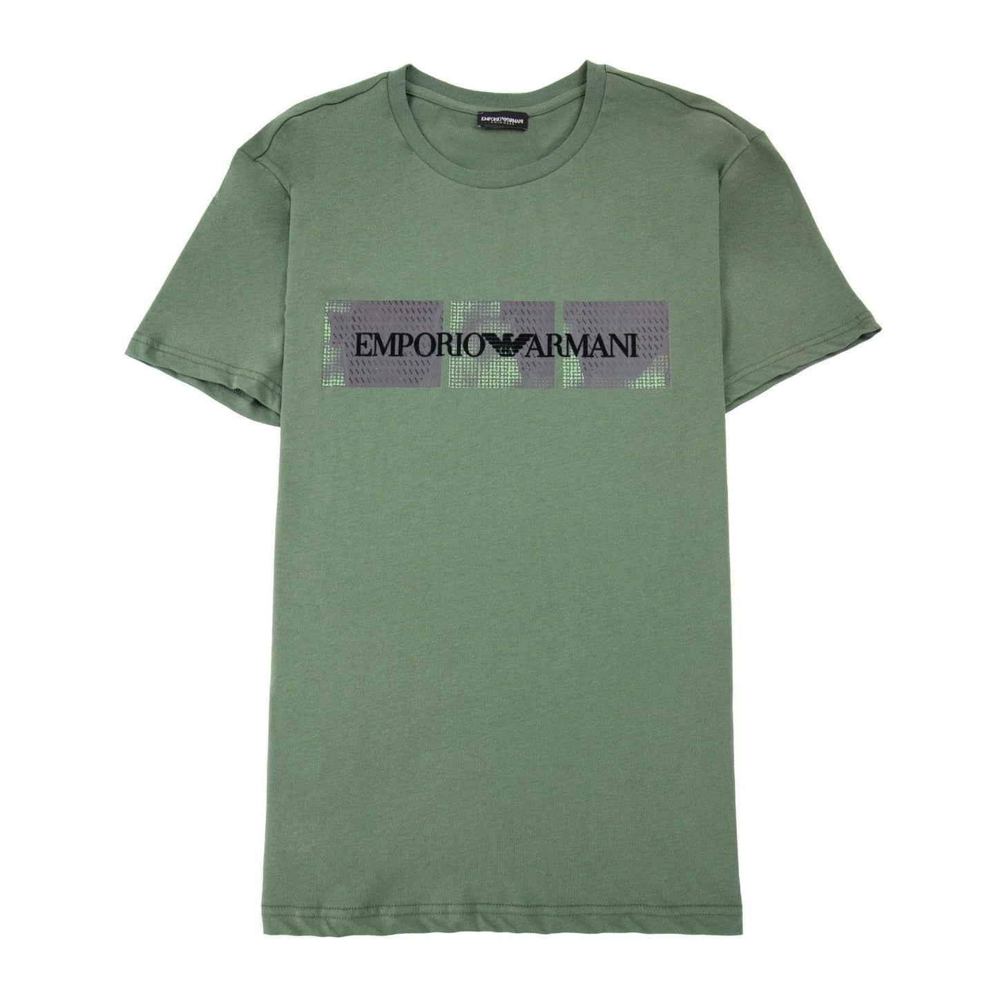 Emporio Armani Felt Logo Crew T-shirt Khaki