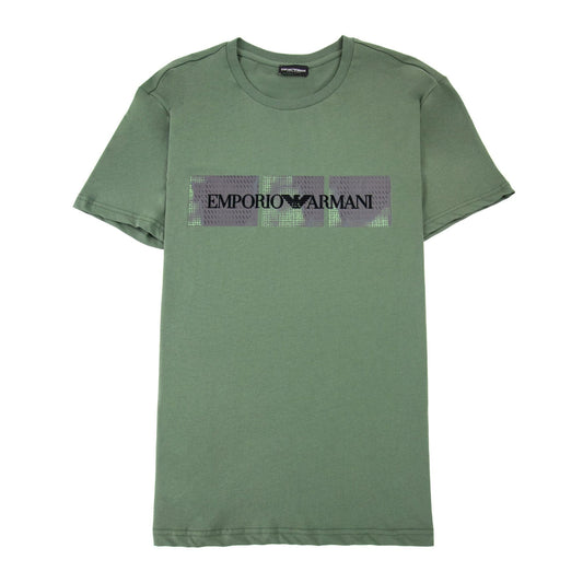 Emporio Armani Felt Logo Crew T-shirt Khaki
