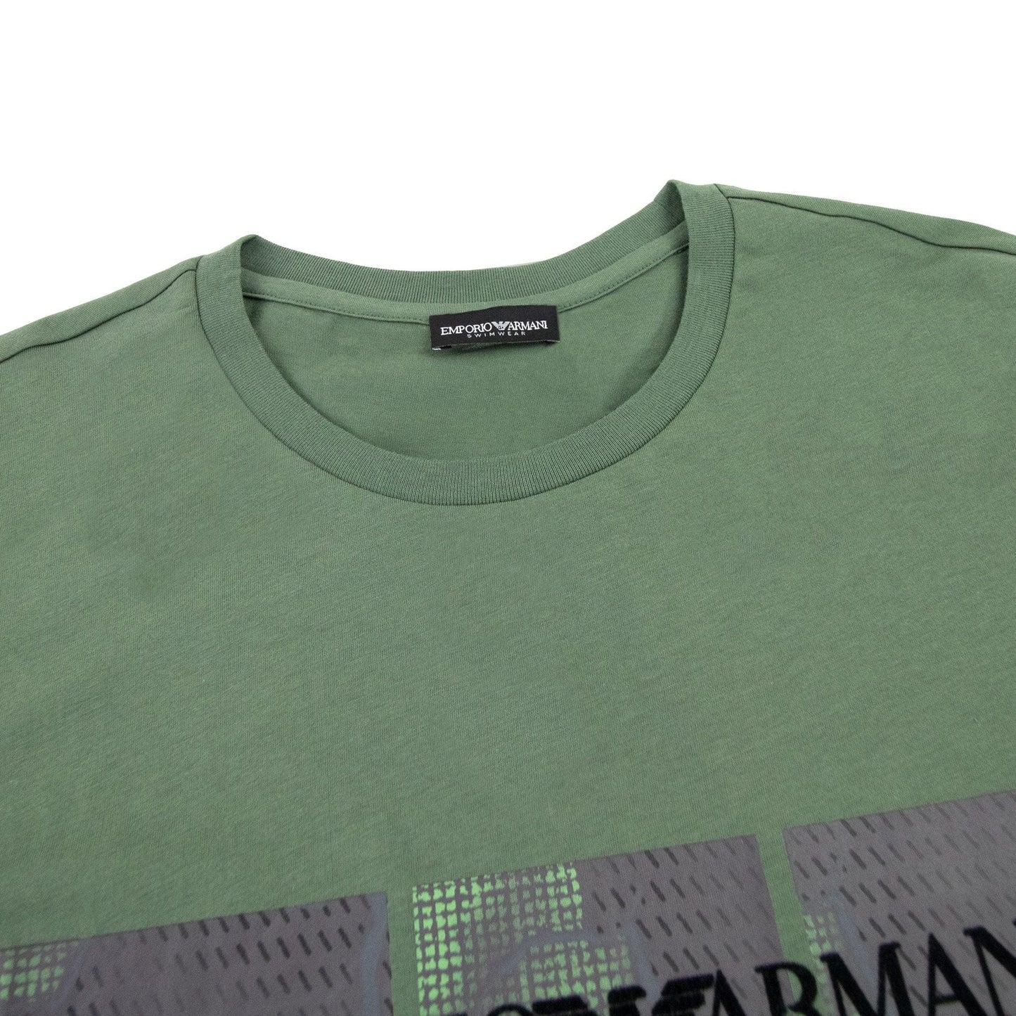 Emporio Armani Felt Logo Crew T-shirt Khaki