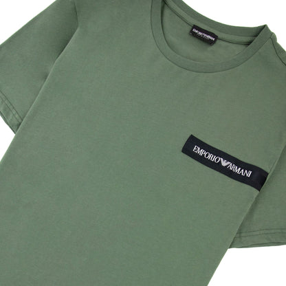 Emporio Armani Emporio Armani Crew Neck Logo T Shirt Khaki