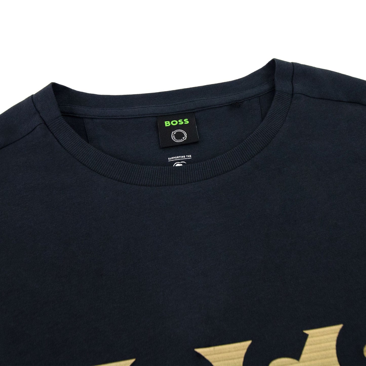 Hugo Boss Tee 1 Colour Block Logo T Shirt Dark Navy 402