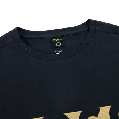 Hugo Boss Tee 1 Colour Block Logo T Shirt Dark Navy 402