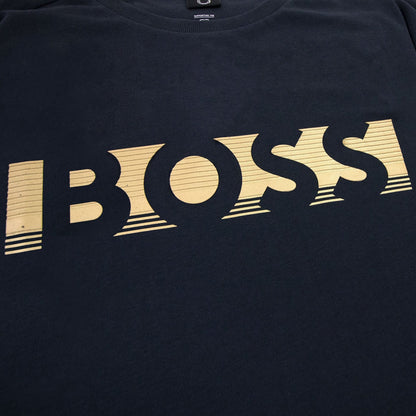 Hugo Boss Tee 1 Colour Block Logo T Shirt Dark Navy 402
