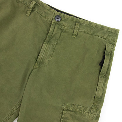 Stone Island L11wa Garment Dyed Canvas Shorts Olive V0158