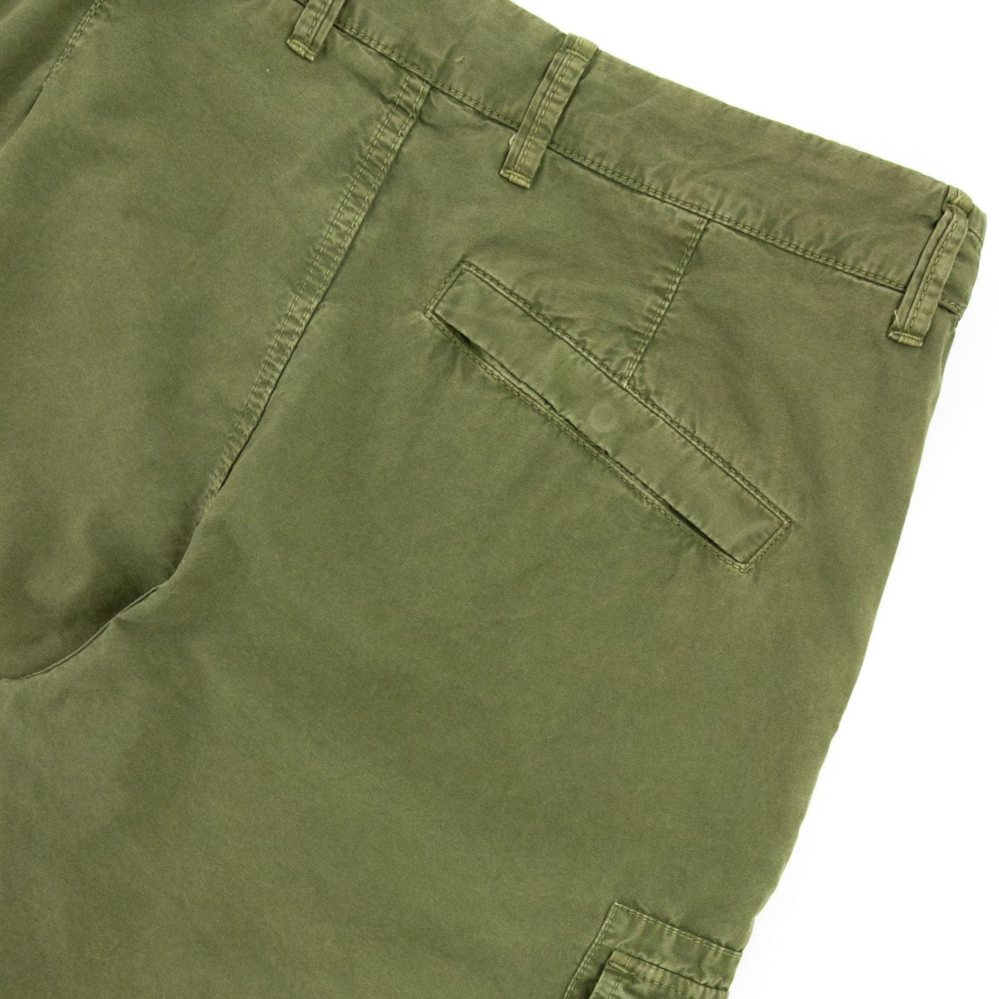 Stone Island L11wa Garment Dyed Canvas Shorts Olive V0158