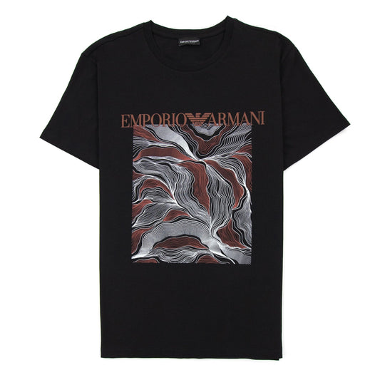 Emporio Armani Logo Beach Wear T Shirt Black