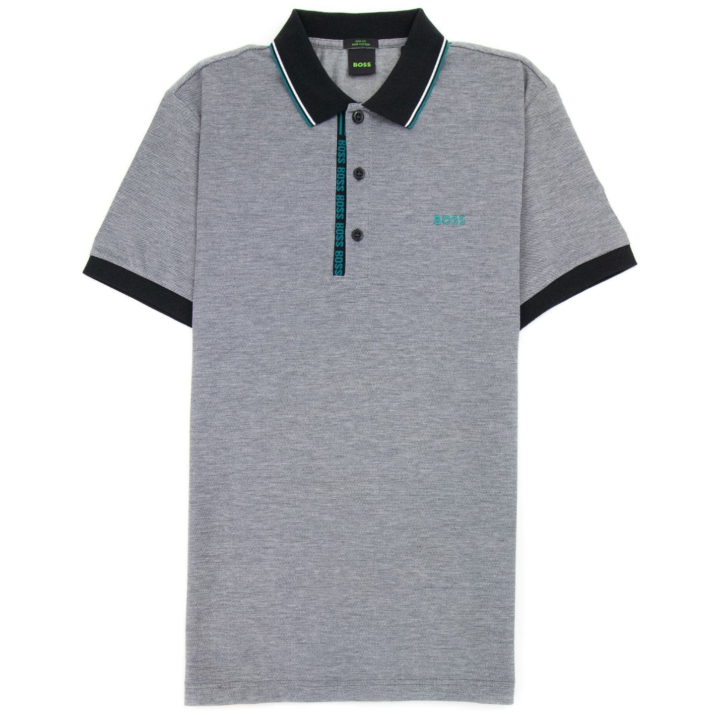 Hugo Boss Paule 4 Slim Fit Branded Placket Polo Grey 002