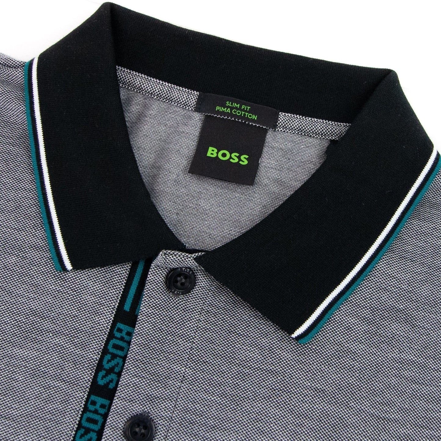 Hugo Boss Paule 4 Slim Fit Branded Placket Polo Grey 002