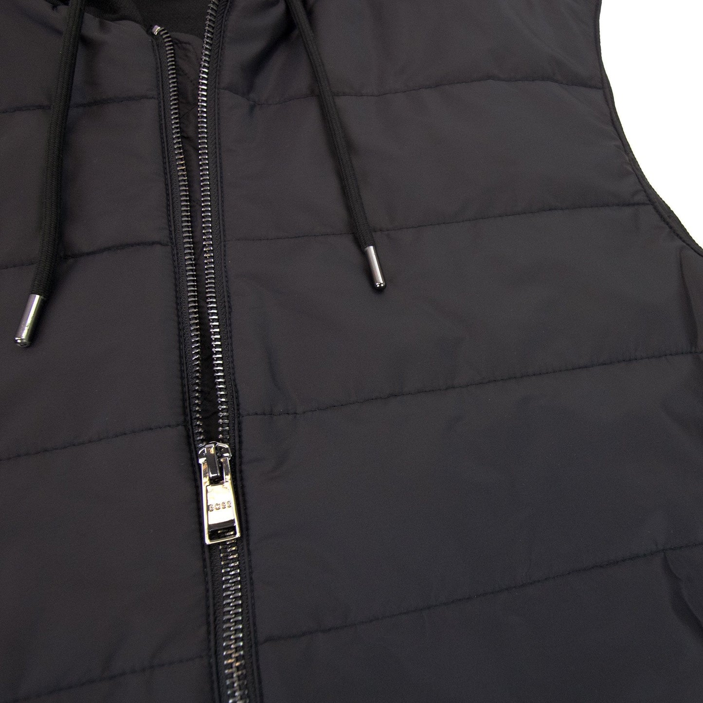 Hugo Boss Regular-fit Gilet In Cotton With Quilted Front Black