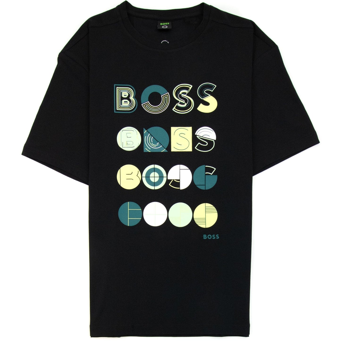 Hugo Boss Tee 3 Artwork Logo T Shirt Black 001