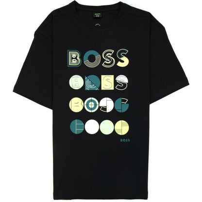 Hugo Boss Tee 3 Artwork Logo T Shirt Black 001