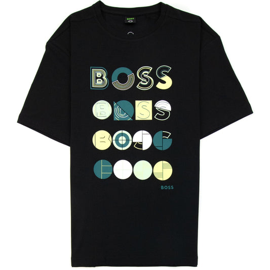 Hugo Boss Tee 3 Artwork Logo T Shirt Black 001