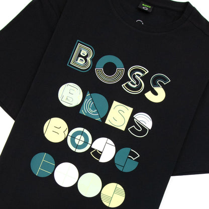 Hugo Boss Tee 3 Artwork Logo T Shirt Black 001