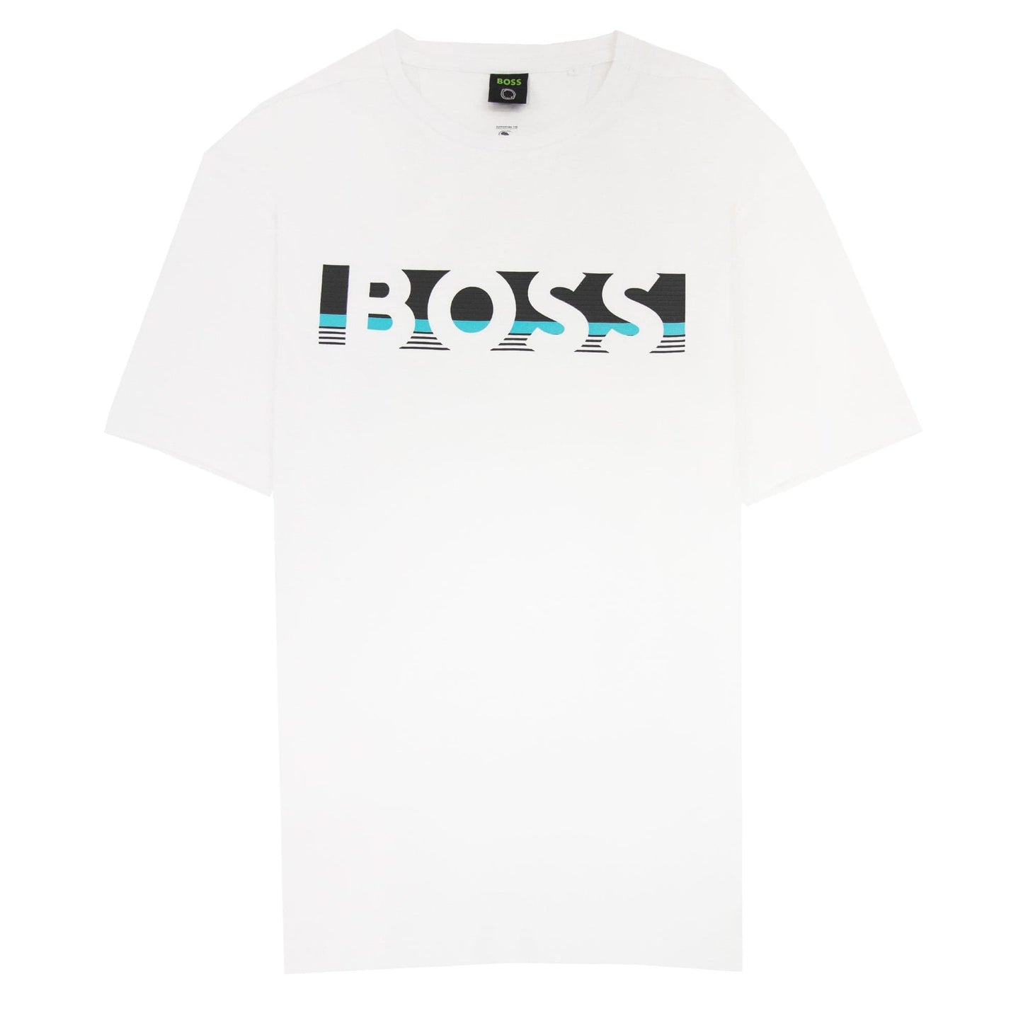 Hugo Boss Tee 1 Colour Block Logo T Shirt White 100