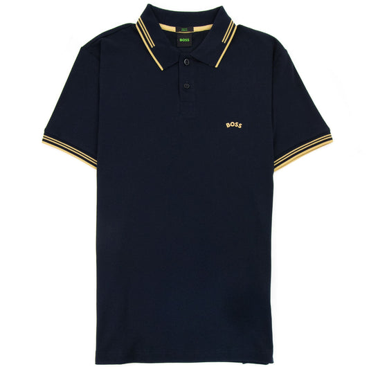 Hugo Boss Pual Curved Logo Slim Fit Polo Navy 403