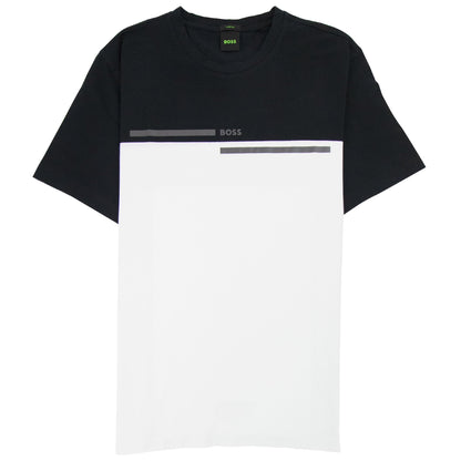 Hugo Boss Tee 4 Logo Print T Shirt Black/White 001