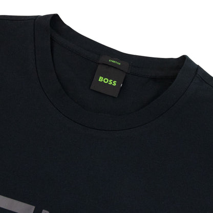 Hugo Boss Tee 4 Logo Print T Shirt Black/White 001