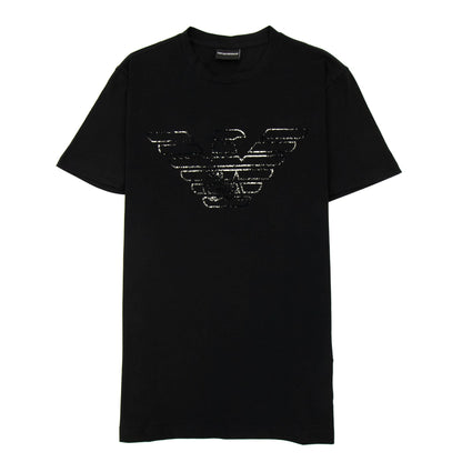 Emporio Armani Pima-jersey T-shirt With Graffiti Logo Black