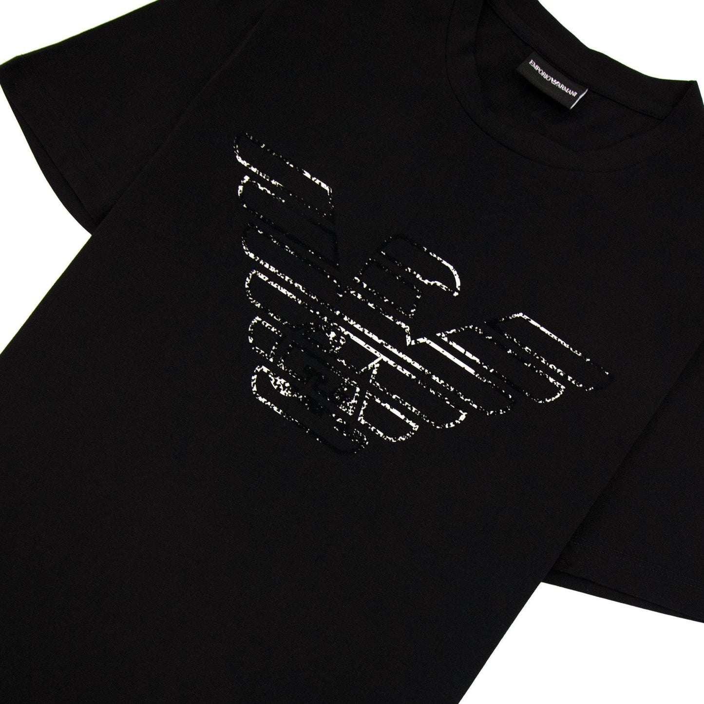 Emporio Armani Pima-jersey T-shirt With Graffiti Logo Black