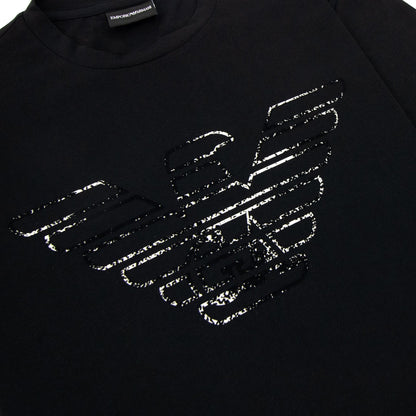 Emporio Armani Pima-jersey T-shirt With Graffiti Logo Black