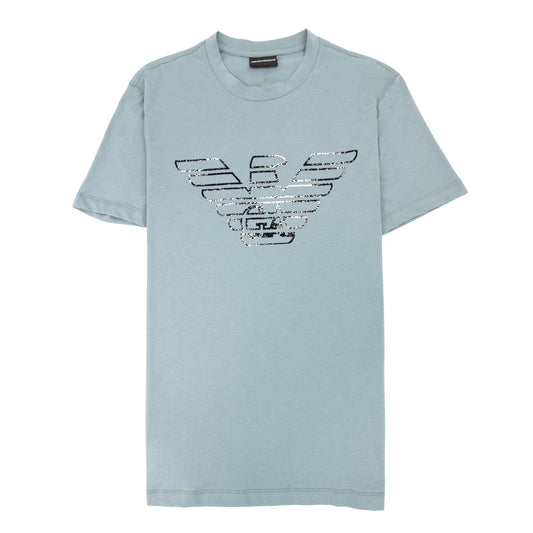 Emporio Armani Pima-jersey T-shirt With Graffiti Logo Green