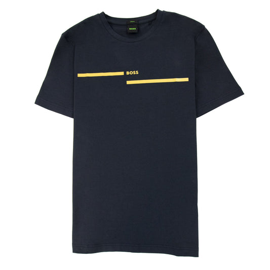 Hugo Boss Tee 4 Logo Print T Shirt Dark Navy 402