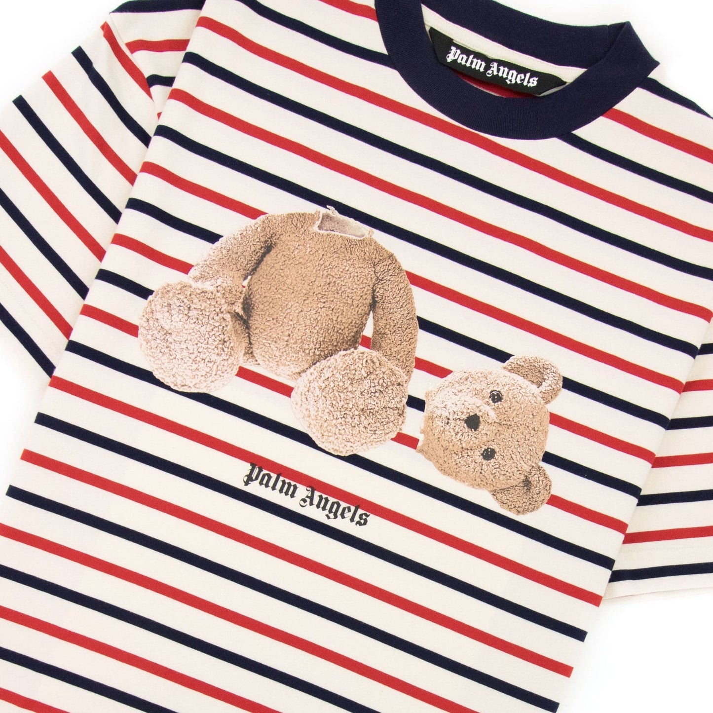 Palm Angels Pa Bear Stripe Classic Tee Red/white