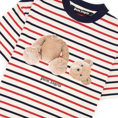 Palm Angels Pa Bear Stripe Classic Tee Red/white