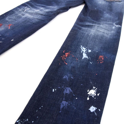 Dsquared2 Dark Splater Wash Cool Guy Jeans Navy Blue 470