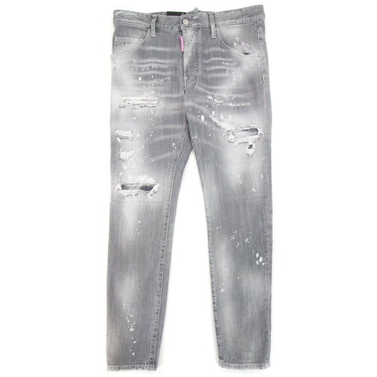 Dsquared2 Skater Denim Wash Ripped Jeans Light Grey 852