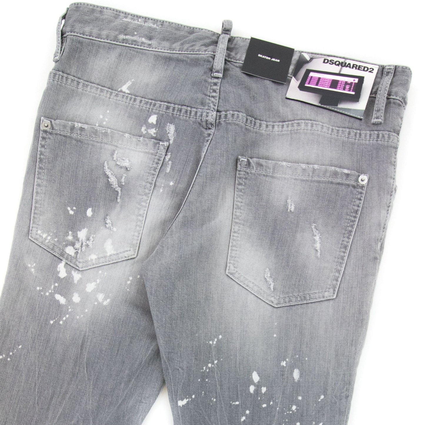 Dsquared2 Skater Denim Wash Ripped Jeans Light Grey 852