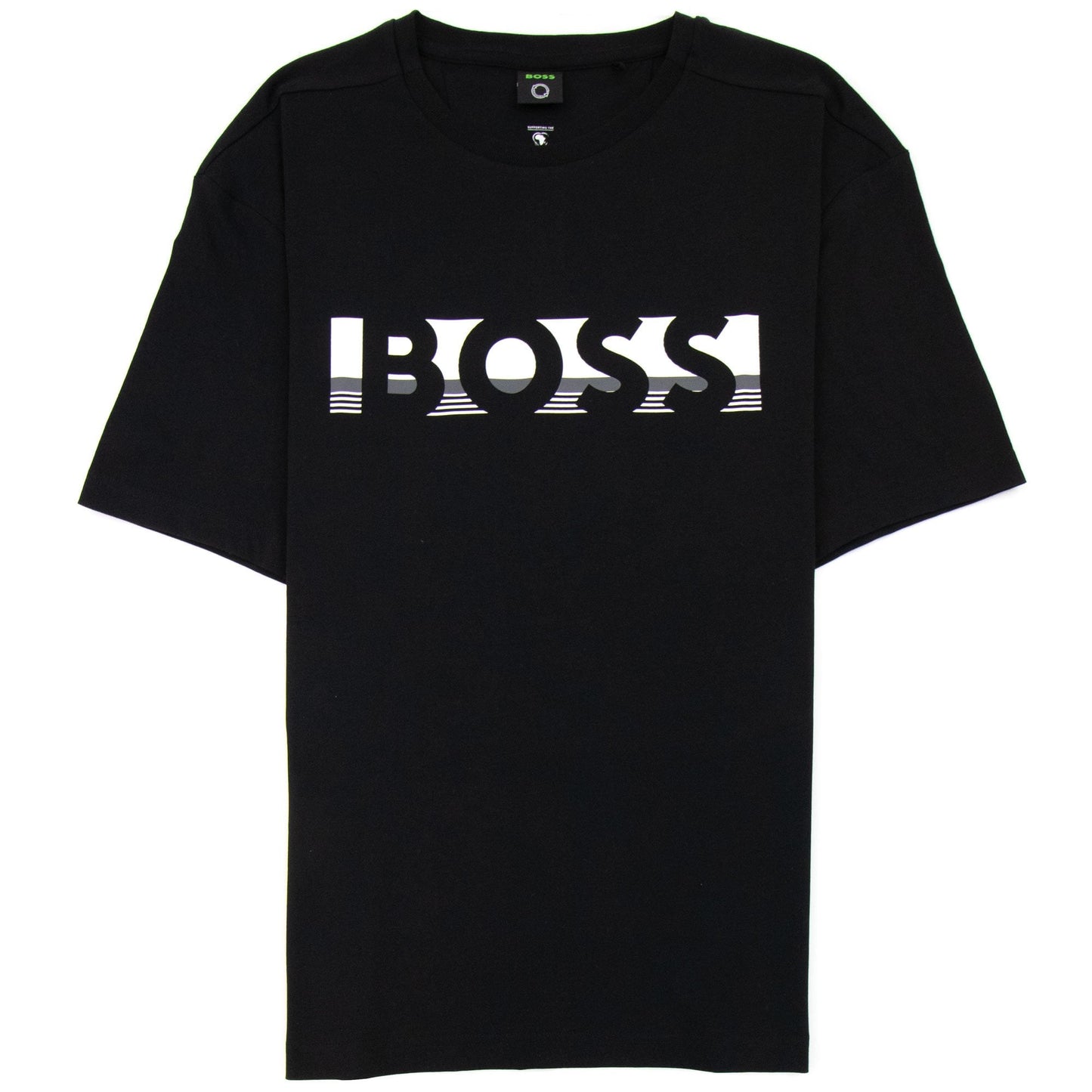 Hugo Boss Tee 1 Colour Block Logo T Shirt Black 001
