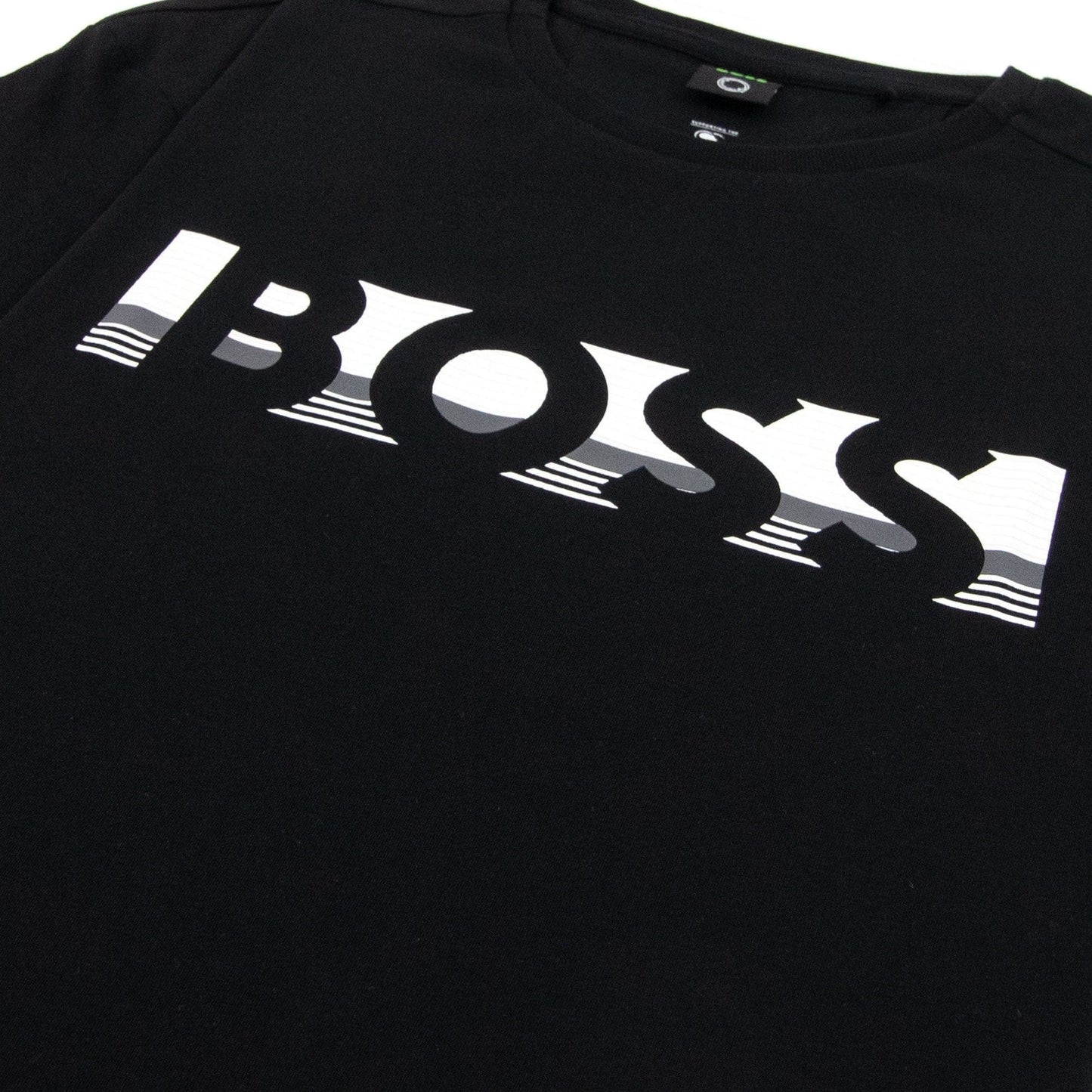 Hugo Boss Tee 1 Colour Block Logo T Shirt Black 001
