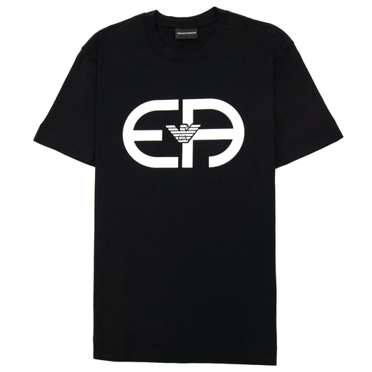 Emporio Armani Tencel-blend Jersey T-shirt With R-eacreate Logo Black