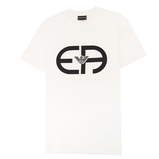 Emporio Armani Tencel-blend Jersey T-shirt With R-eacreate Logo White
