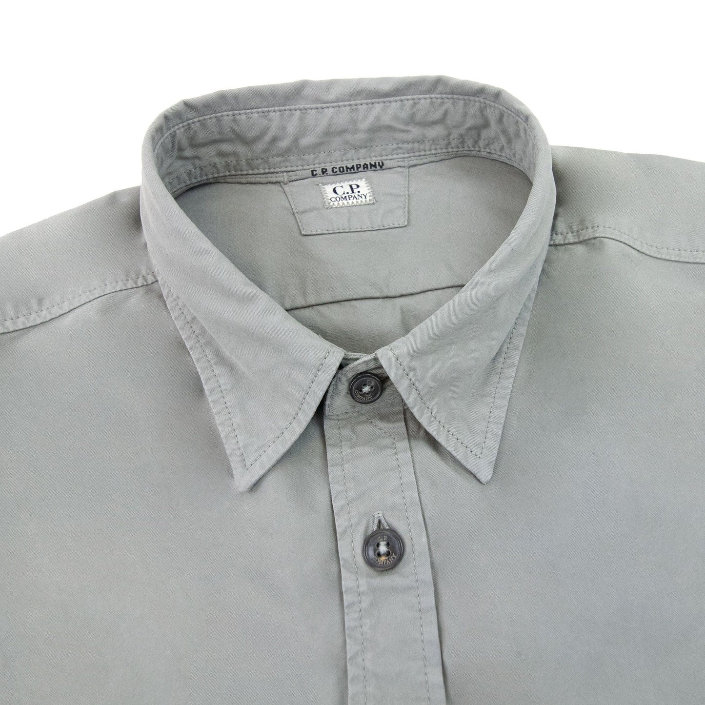 Cp Company Gabardine Lens Buttoned Shirt Grey