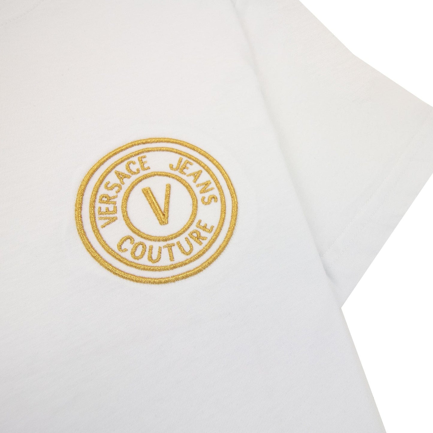 Versace Jeans Couture V Emblem T Shirt White/gold