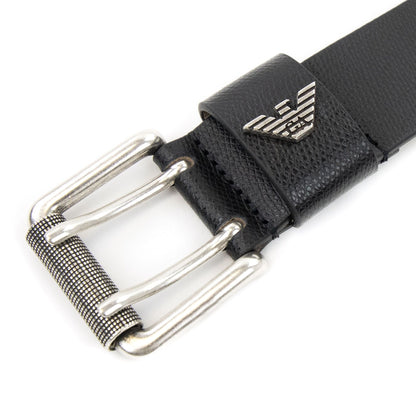 Emporio Armani Printed Palmellato Leather Belt Black