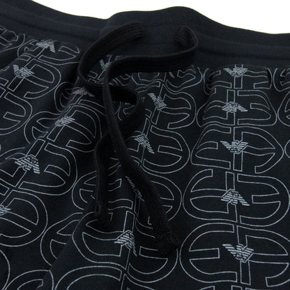 Emporio Armani Logo Loungewear Bermuda Shorts Black