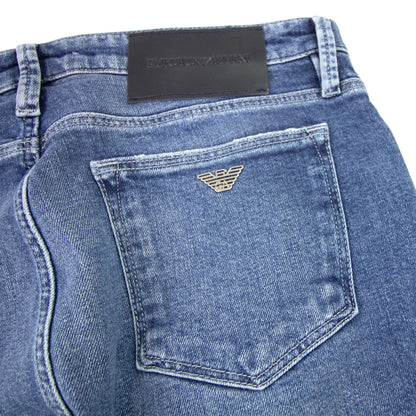 Emporio Armani J75 Medium Wash Slim Fit Jeans Denim Blue 942