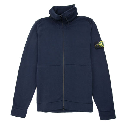 Stone Island Zip Compass Sweat With Concealed Hood Navy V0020