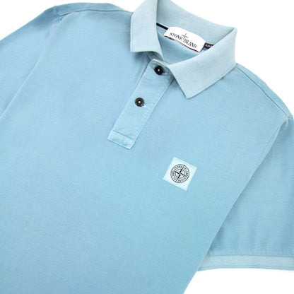 Stone Island Slim Fit Patch Polo Sky Blue V0041