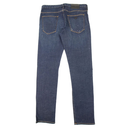 Emporio Armani J06 Slim Fit Worn Wash Jeans Denim Blue