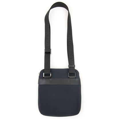 Emporio Armani Flat Nylon Shoulder Bag With Monogrammed Eagle Navy/black