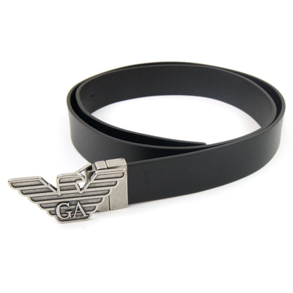 Emporio Armani Gift Box With Reversible Belt In Saffiano Leather Black