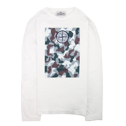 Stone Island Junior 21151 Logo Graphic T Shirt White V0099