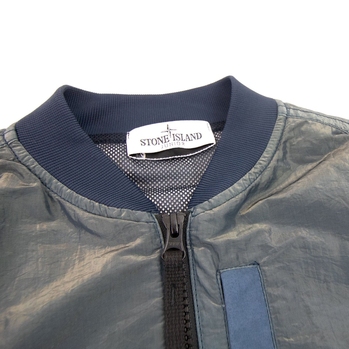 Stone Island Junior 40737 Iridescent Effect Bomber Jacket Green V2063