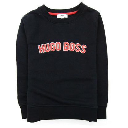 Hugo Boss Kids Brand Logo Crewneck Sweatshirt Black/Red
