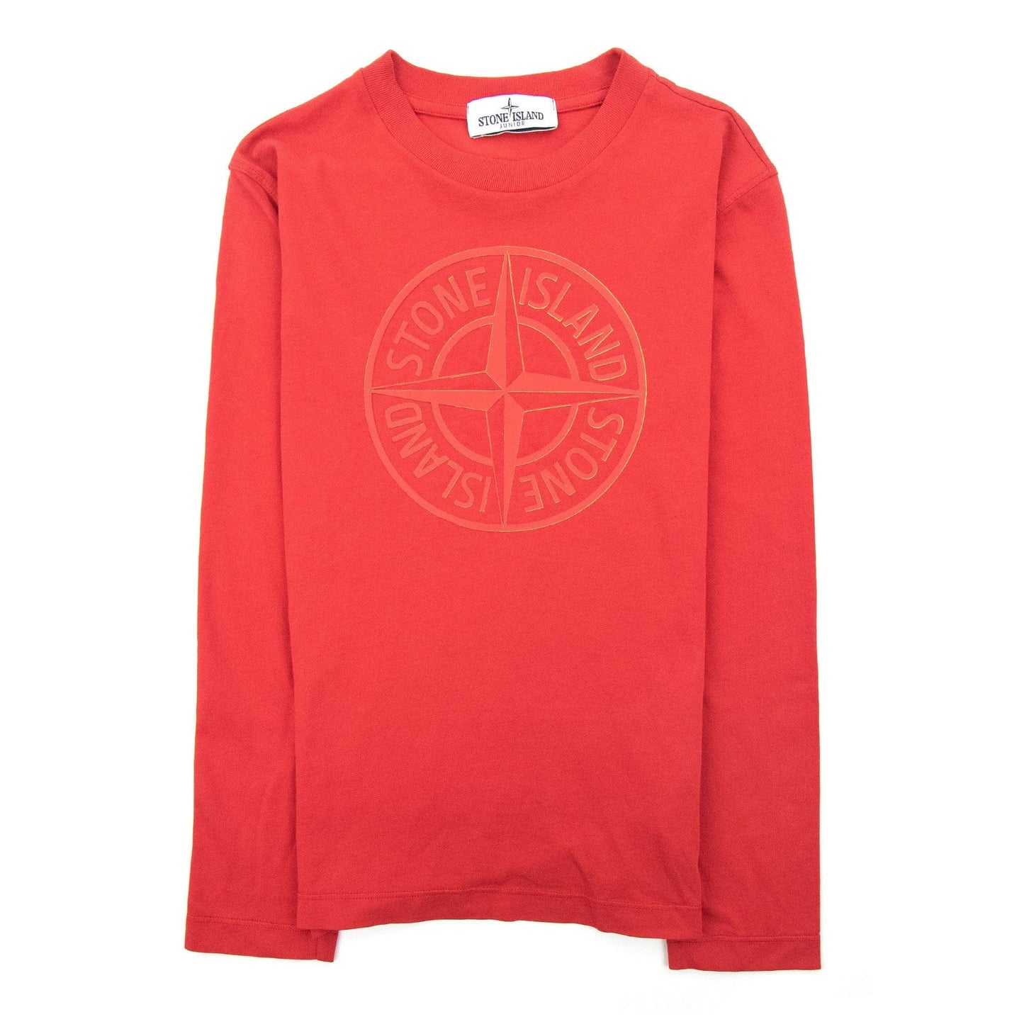 Stone Island Junior 21159 Rubber Compass Logo T Shirt Red V0010