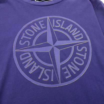 Stone Island Junior 21159 Rubber Compass Logo T Shirt Blue V0026
